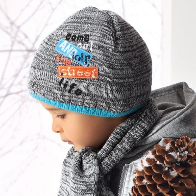 Detské čiapky zimné - chlapčenské so šálikom  - model - 844